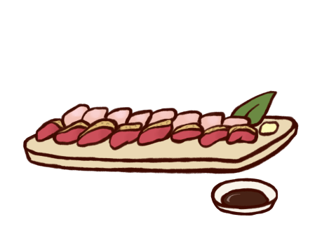 鶏肉の刺身のイラスト